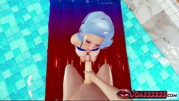 Michie Wet Pool Anime Babe Animated Porn - Teasing Tongue On Sensitive Frenulum Underwater, Expert Handjob Pumping Thick Cock, Messy Sloppy Oral Session Of Groans To Hot Cum Explosion thumbnail