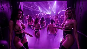 Nonton [ai-generated] Private Fetish Slave Rave &ndash; Future Rave Domination, Big Tits, Leashed Slaves & Heavy Nipple Clamps &ndash; Testosterone & Skin thumbnail