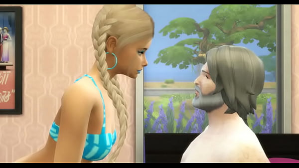 Sexy Blonde Makes Old Man'_s Dream Come True - Sims 4