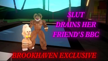 Slutty Friend Lia DRAINS My BBC By The Pool (ROBLOX BROOKHAVEN)