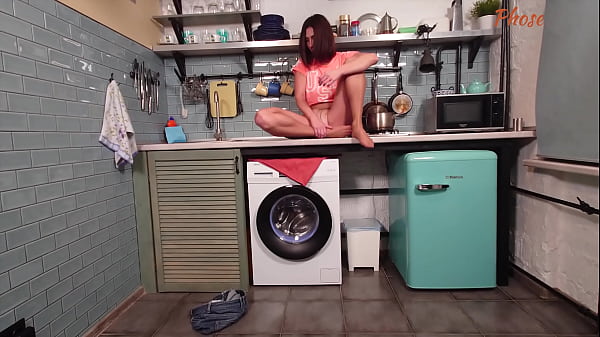 Eva black takes off jean shorts and models in panties and pantyhose 