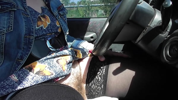 Hairy mature in_the car