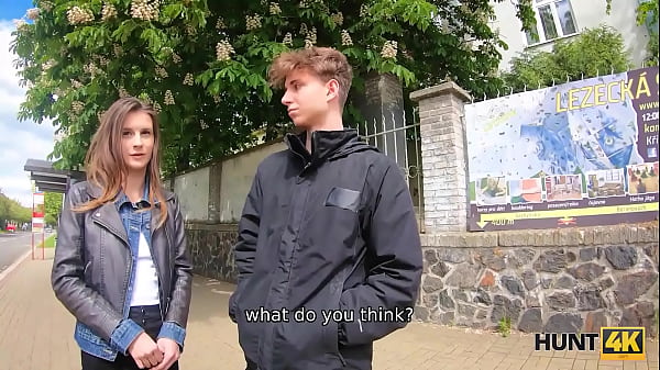 HUNT4K. Stranger offers cash to young couple for crazy sex with him 