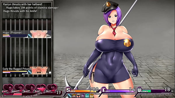 Play MP4 - Karryn's Prison &lbrack;PornPlay Hentai game&rsqb; Ep&period;8 the monster orc fell in love with the huge tits warden girl