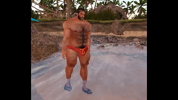 big cam heyward and his giantbulge at the beach