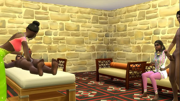 Stepfather teaching teen family members how to make a man to relax