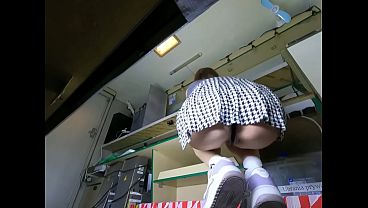 I just hope that this super hot and dumb hostess won't ever find this candid camera upskirt pov