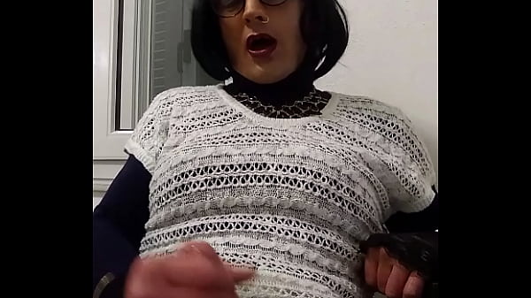 #14 Crossdresser Annabell wanking and cumming on herself 