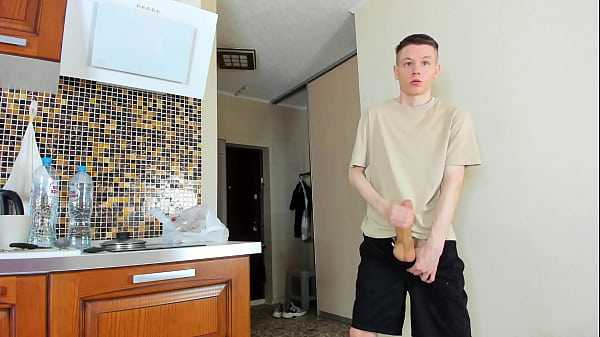 Skinny Twink Evgeny Jerks Off Big Dick Before Studying thumbnail