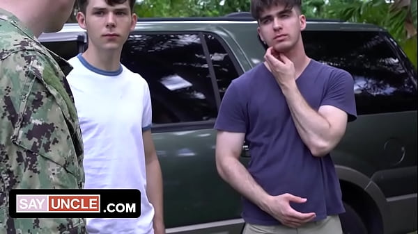 Teen Buddies Meet Their Soldier Friend And He Shows Them How They Treat The New Boys In The Army 