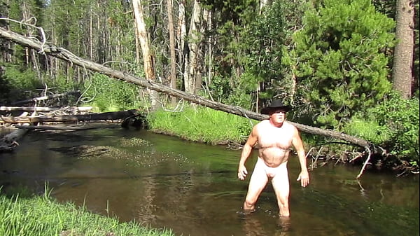 Bathing in the creek.