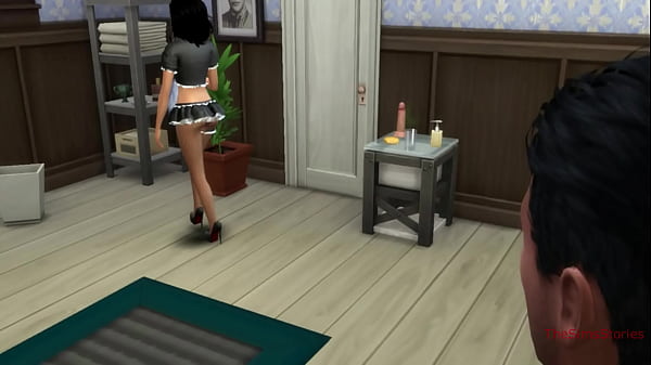 Sims 4 sexy maid banged by master while cleaning