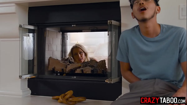 Hot MILF swallowed big cock and enjoyed rough pussy fucking by stepson 