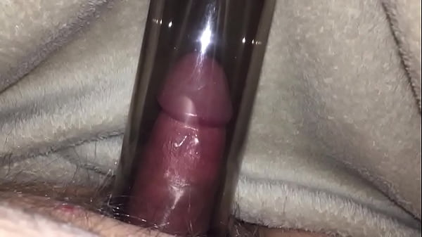Fat man uses penis pump on small dick