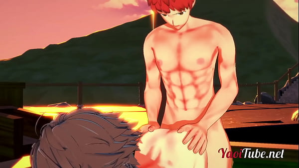Play MP4 - Fate Yaoi - Shirou & Sieg Having Sex in a Onsen&period; Blowjob and Bareback Anal with creampie and cums in his mouth 2&sol;2