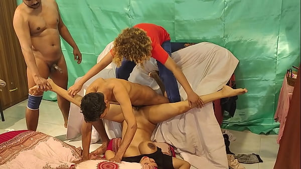 Gangbang Horny Sexy Housewives Two guys Big Cocks Today at Home girls fucked amezing foursome Sex very much well enjoy Best xxx Porn video thumbnail
