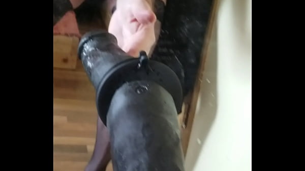 Japhry dressed in Black Lingerie Getting BBC Dildo