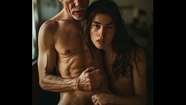 Very small petite 18 year old seduced by old Grandpa &amp_ Fucked like a slut ( male voice over ) AI generated
