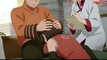 Naruto Fucks and Creampie Sarada while Sakura is watching, He betrayed Boruto (Part 1) (Uncensored Hentai)