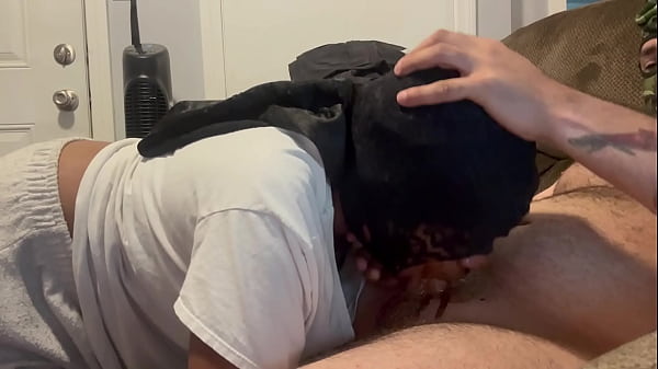 Facefuck and rimming with chocolate syrup interracial 