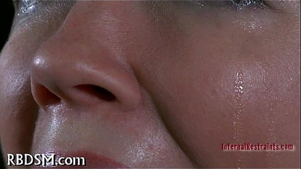 Babe in latex dress acquires punished 