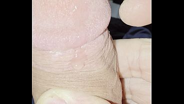 Showing My Dick Up Close With Pre Cum thumbnail