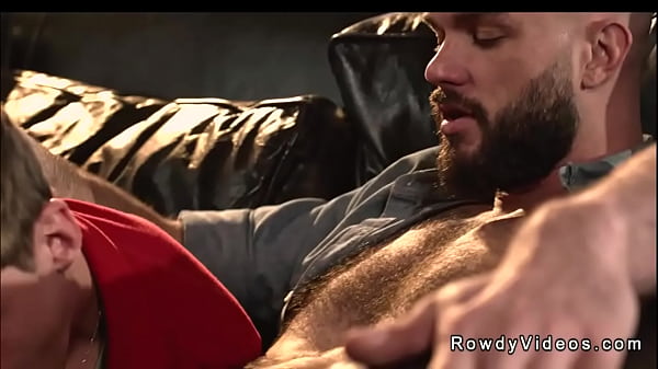 Cowboy anal fucking twink on the sofa at a ranch