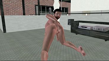 3D Gay Porn: Solo Muscle Stud Fingers Tight Ass, Shakes Throbbing Cock & Eats Hot Cum 