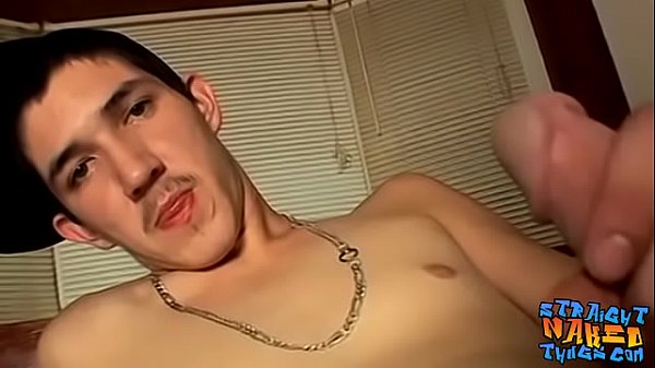 Twink with big cock strokes it well 