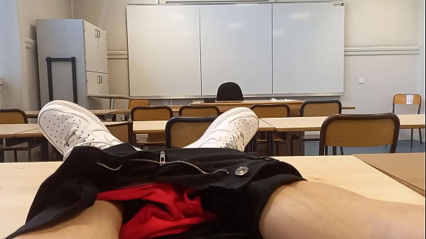 Play MP4 - Horny at school during course revision&comma; this French-Asian student takes out his cock in public&comma; jerks off in a risky university classroom