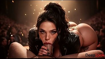 I picked up a girl with huge tits and fucked her right in the middle of the party [AI]