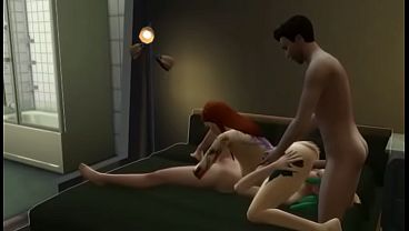 Sims 4 dude gets sucked and fucked by a redhead and a punk chick