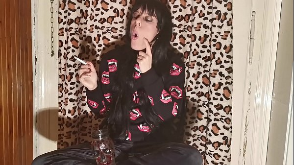 Smoking goth girl after a long day behind the scene pt2_HD
