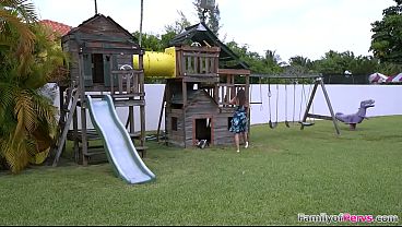 Stepson Is Moping But Busty Stepmom Amiee Cambridge Has Her Way To Cheer Him Up.the Milf Takes Out Her Big Tits And Takes His Big Cock In Her Mouth thumbnail