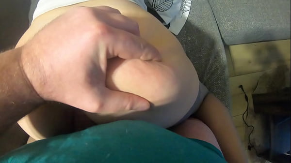 Grey lingerie & stockings &ndash; blowjob hard doggy spanking & triple cum on ass preview 