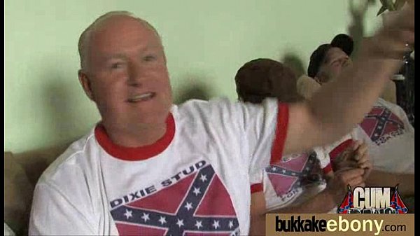 Ebony in a_huge bukkake 11