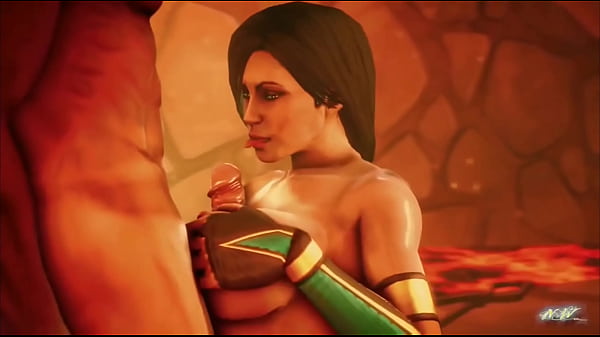 Mortal_Kombat Jade rides dick tries anal and gets cum on her tits