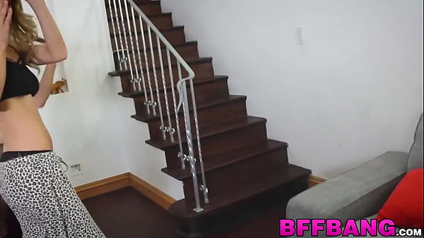 Three young BFFs working on a fat cock together