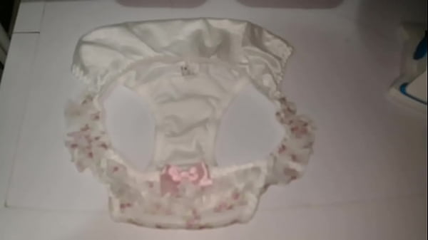 A NEW AND CLEAN CUTE WHITE FLOWER PATTERN PANTY BEFORE PLAYING.