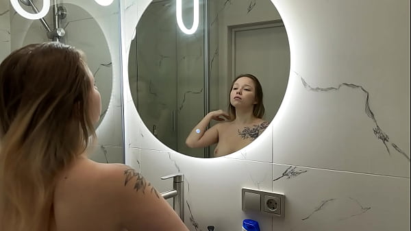 Caught masturbating with vibrator in shower &ndash; wet orgasm fun 