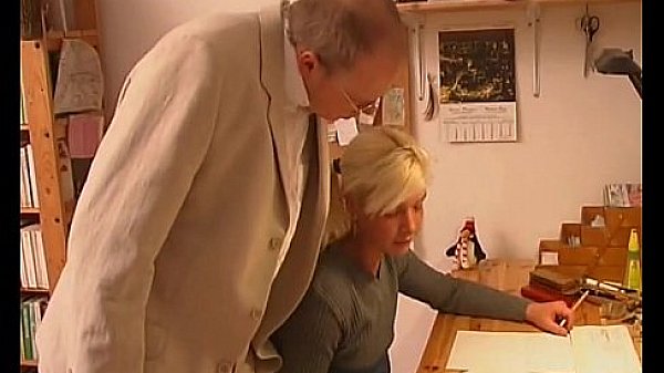 Blonde teen seduces old tutor teacher