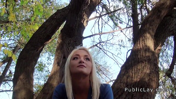 Blonde sucking dick and poundingin public pov