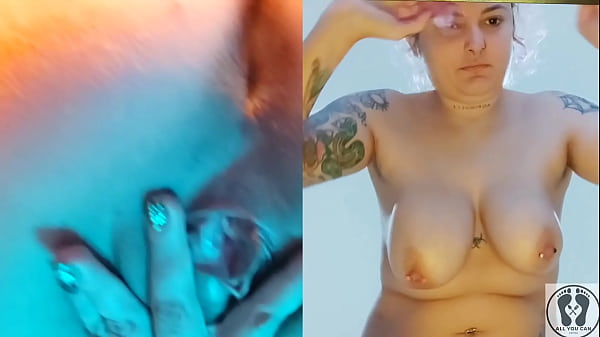 Split screen double rebeca addams boobs bouncing