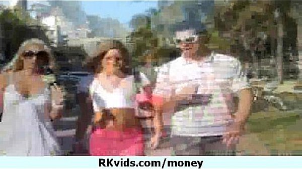 Desperate teen naked in public and fucks to pay rent 