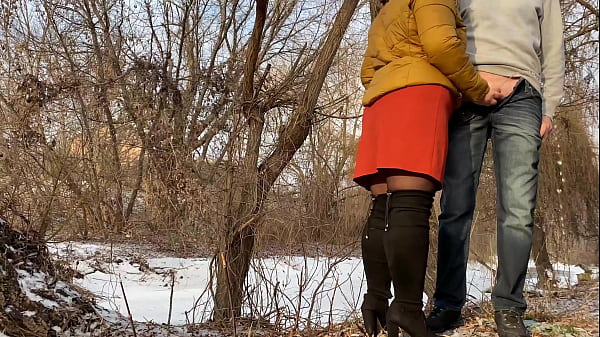 I love it when my stepmother in_law puts_on boots and a_skirt while holding my dick