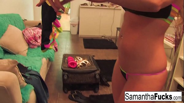 Samantha Saint gets off in this super hot black lightsolo