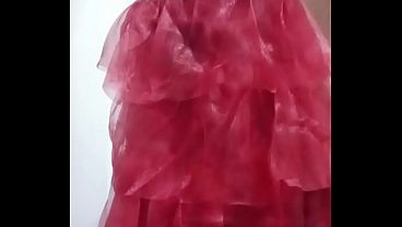 Indian Gay Crossdresser Bottom Pressing And Playing With Her Big Boobs In Red Gown Real Homemade Sex thumbnail