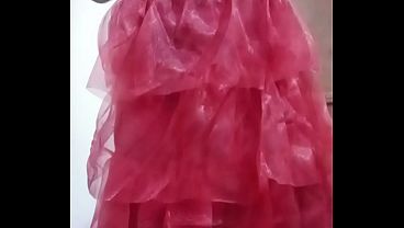 Indian Gay Crossdresser Bottom Pressing And Playing With Her Big Boobs In Red Gown Real Homemade Sex thumbnail