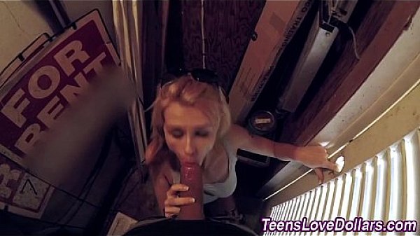 Teen gets tits jizzed in public after fucking for cash in pov 