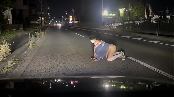 女装まゆの深夜全裸露出 